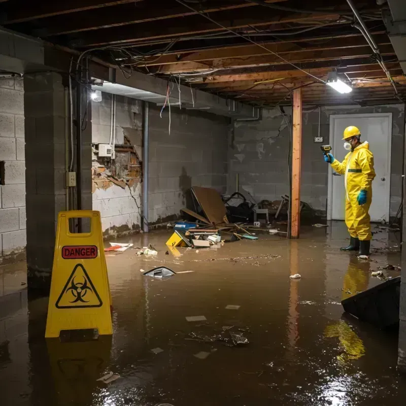 Flooded Basement Electrical Hazard in West Ridge, IL Property